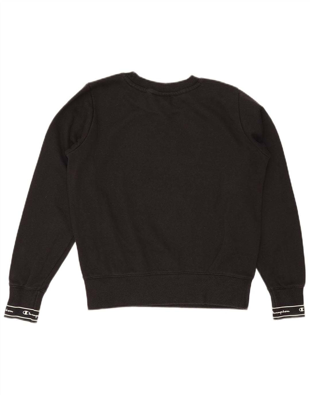 CHAMPION moletom feminino gráfico jumper UK 10 pequeno algodão preto