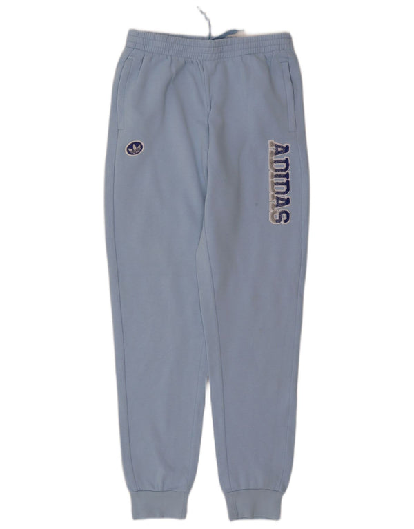 Adidas meninas calças de treino gráfico joggers 15-16 anos azul algodão