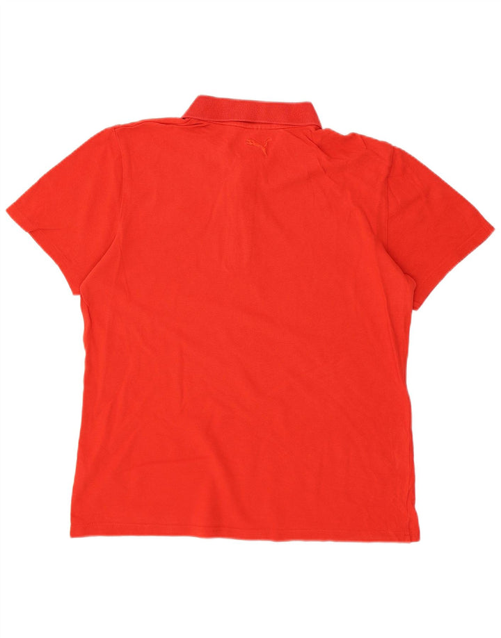 Camisa polo masculina PUMA algodão vermelho médio