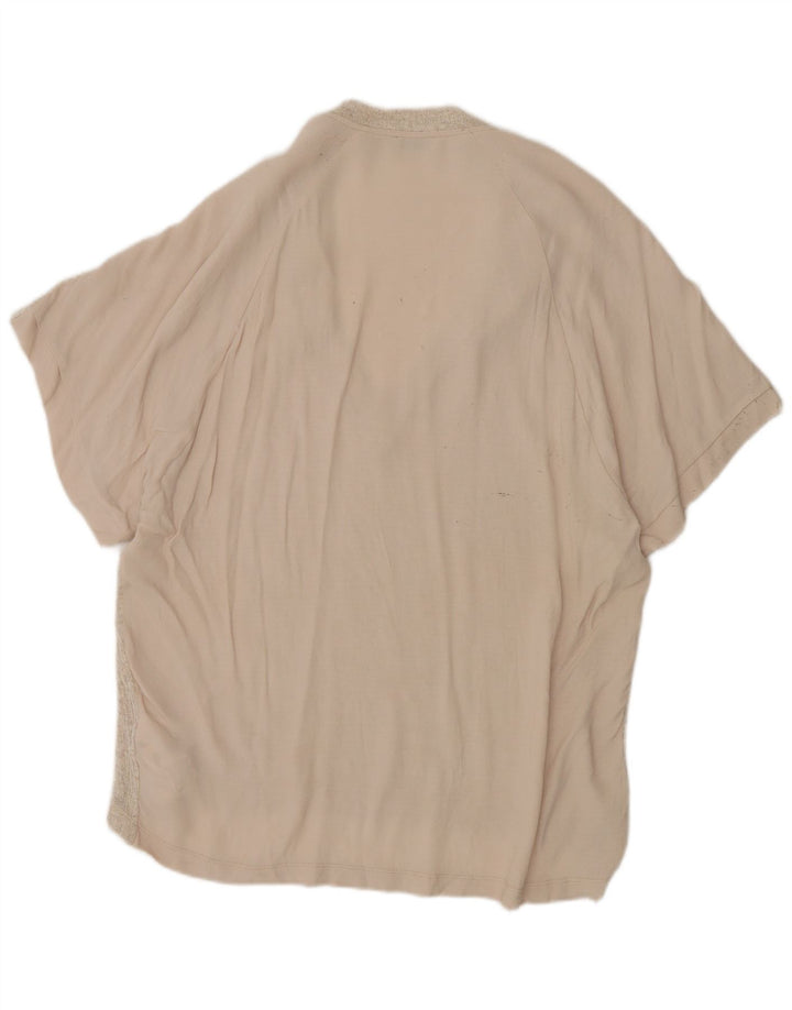 Top túnica oversized feminino Zara UK 10 pequeno poliéster bege