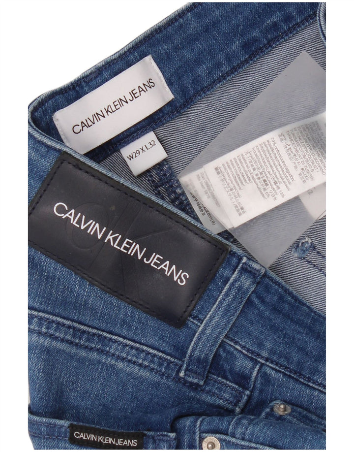 Calvin Klein Masculino Slim Jeans W29 L27 Azul Algodão