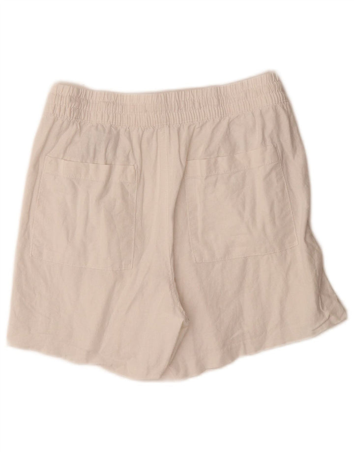 Shorts chino feminino Marks & Spencer Reino Unido 10 pequeno W28 linho branco