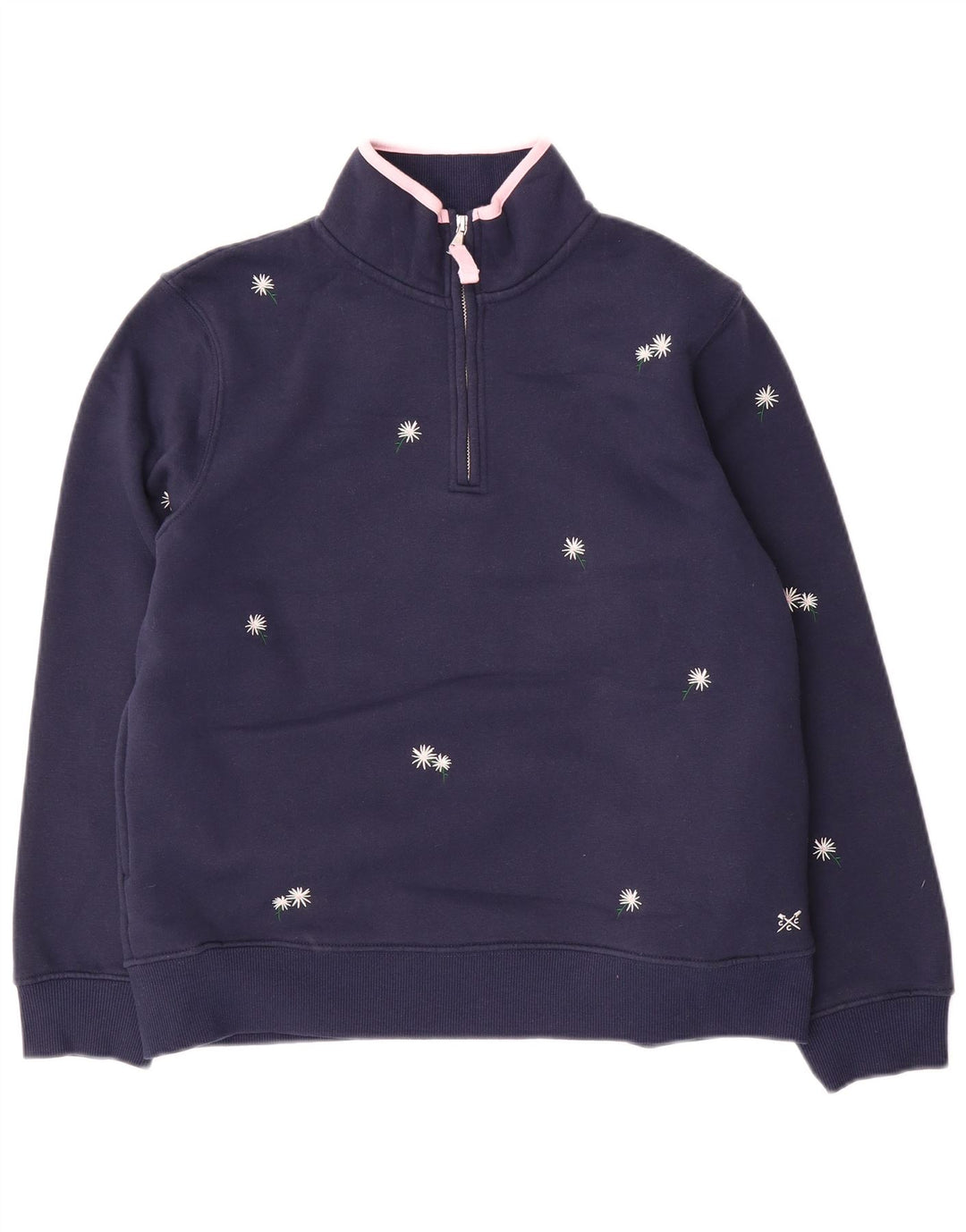 Crew Clothing moletom feminino jumper UK 12 médio azul marinho floral