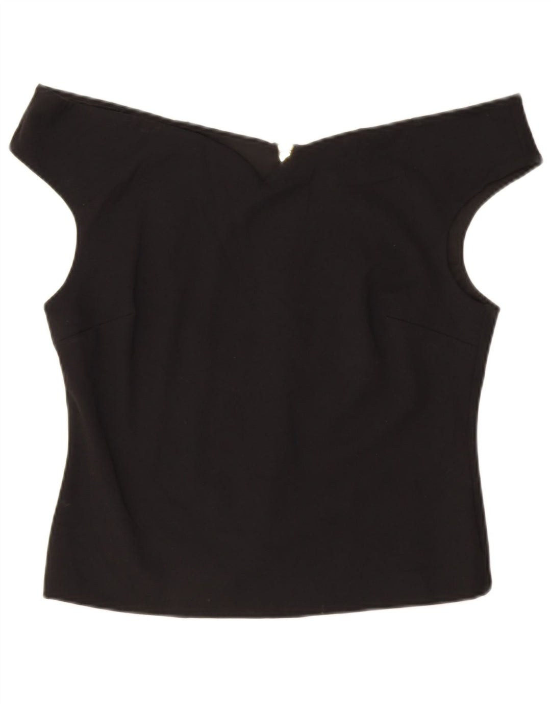 Top feminino Ted Baker com ombro de fora, tamanho 5 XL, viscose preta