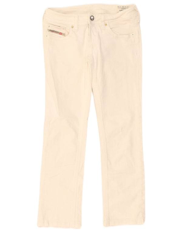 Jeans feminino Diesel Lowky recortado W26 L24 algodão branco