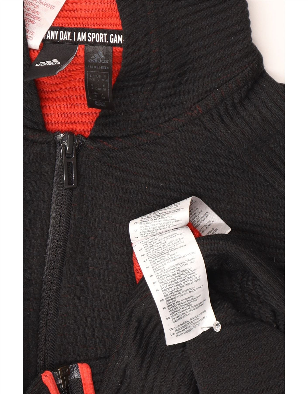 Suéter Adidas Boys Zip com capuz 13-14 anos preto poliéster