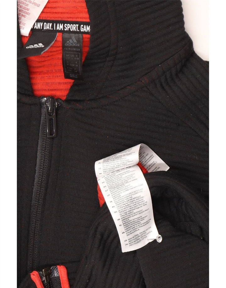 Suéter Adidas Boys Zip com capuz 13-14 anos preto poliéster