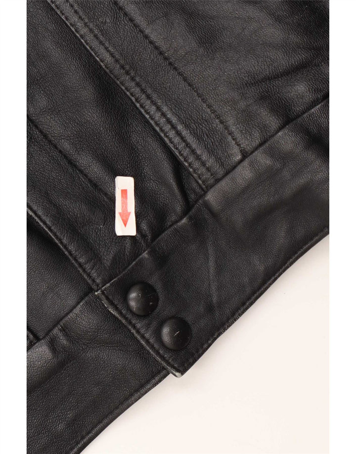 Jaqueta vintage masculina Zip Flight Aviator UK 42 XL preta