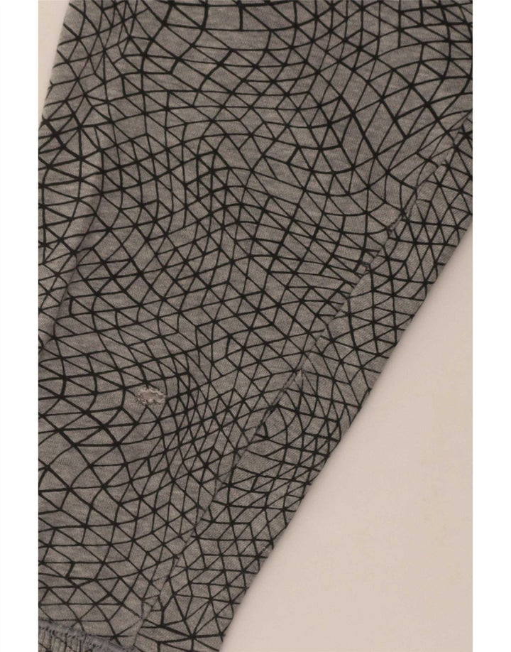 Suéter masculino Under Armour com capuz e zíper grande cinza geométrico