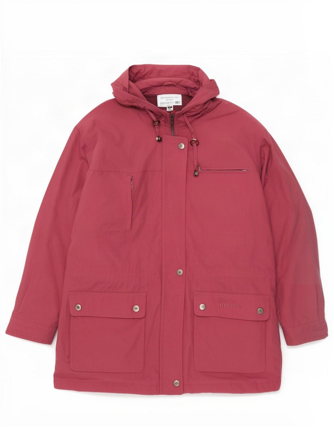 Jaqueta parka feminina com capuz grande Klepper IT 46 grande poliamida rosa