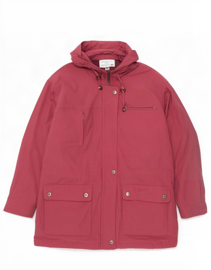 Jaqueta parka feminina com capuz grande Klepper IT 46 grande poliamida rosa