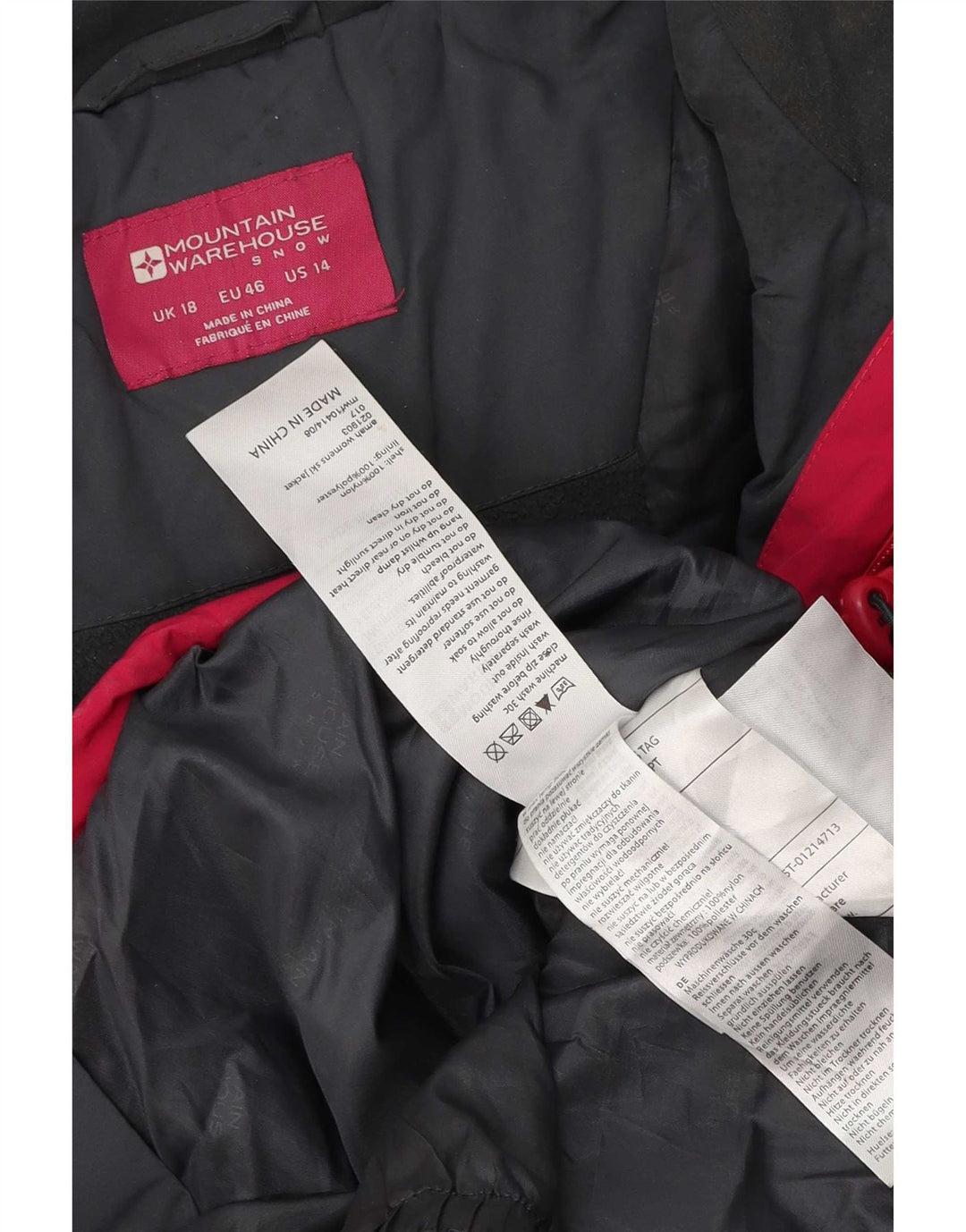 Jaqueta corta-vento feminina Mountain Warehouse com capuz grande tamanho UK 18 XL rosa