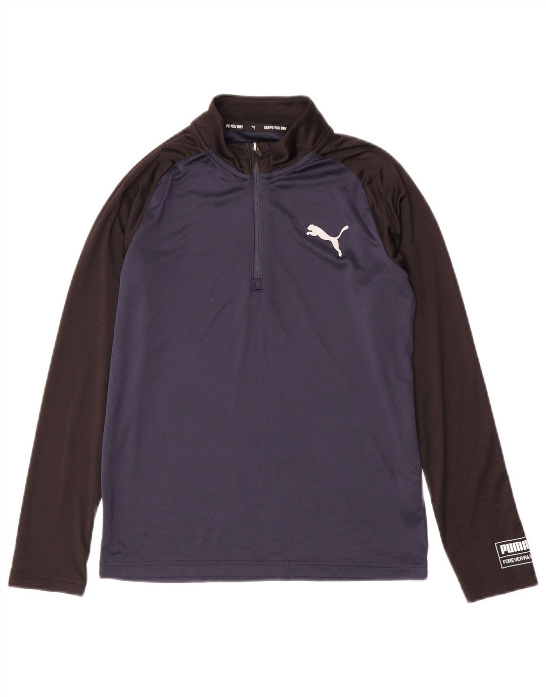 PUMA Meninos Pulôver Treino Top 11-12 Anos Azul Marinho Colorblock
