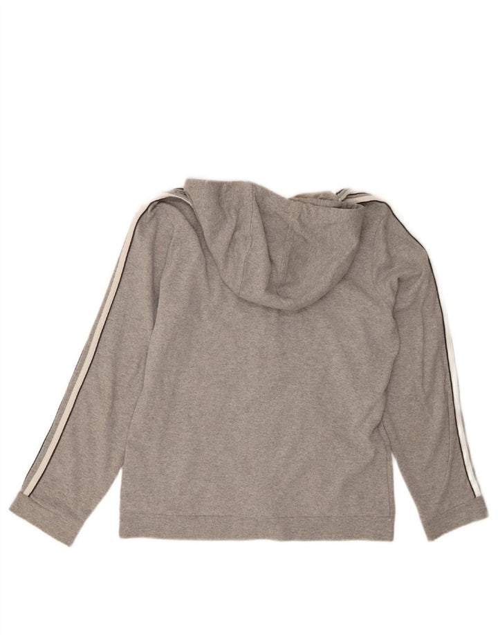 Suéter adidas feminino com capuz e zíper UK 18 XL cinza algodão