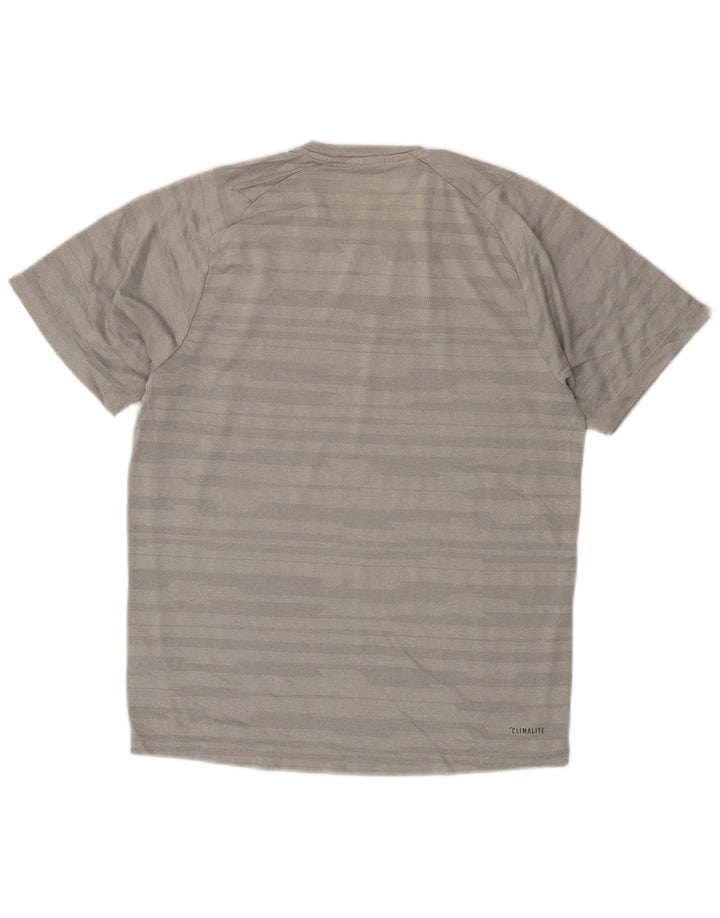 Adidas Masculino Climalite Camiseta Top Pequena Listrada Cinza Poliéster