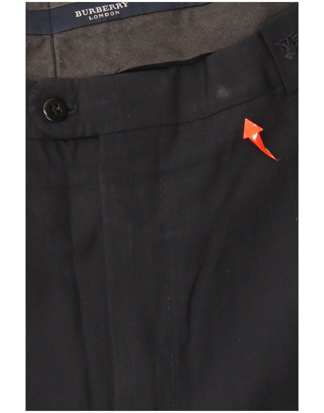 Calça masculina Burberry Pegged Suit IT 48 Médio W36 L31 Lã Azul Marinho