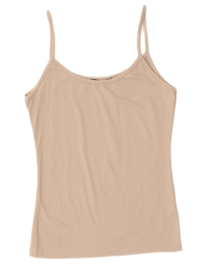 ZARA Womens Cami Top UK 8 Pequeno Bege