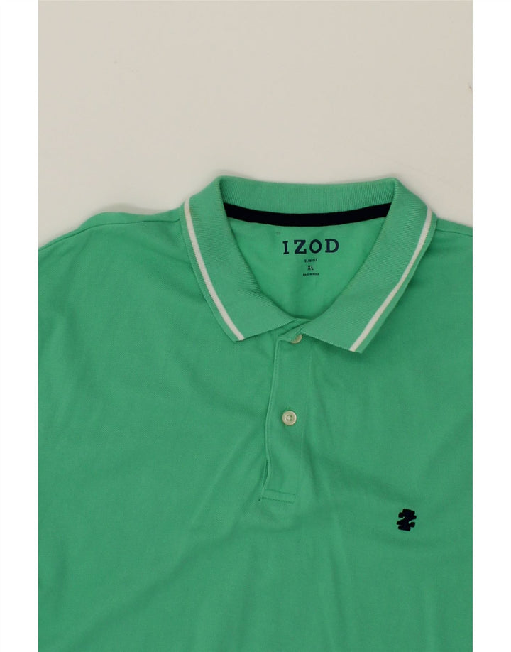 IZOD Mens Slim Fit Polo Shirt XL Green Cotton Vintage Izod and Second-Hand Izod from Messina Hembry 