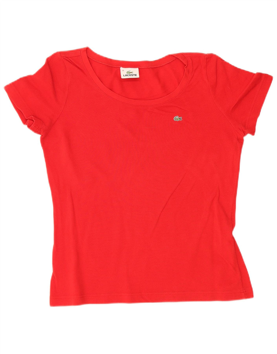 Camiseta feminina LACOSTE tamanho superior 36 pequeno algodão vermelho