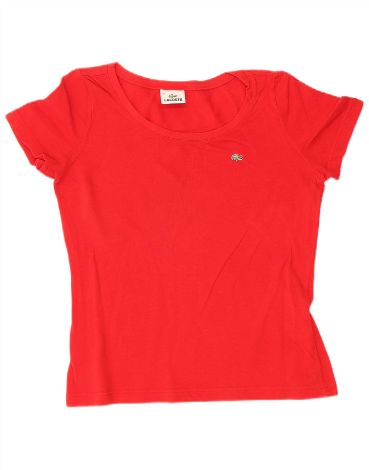 Camiseta feminina LACOSTE tamanho superior 36 pequeno algodão vermelho