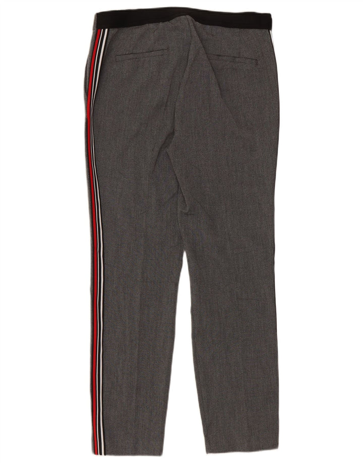 Calça Chino Reta Feminina Zara Grande W30 L27 Poliéster Cinza