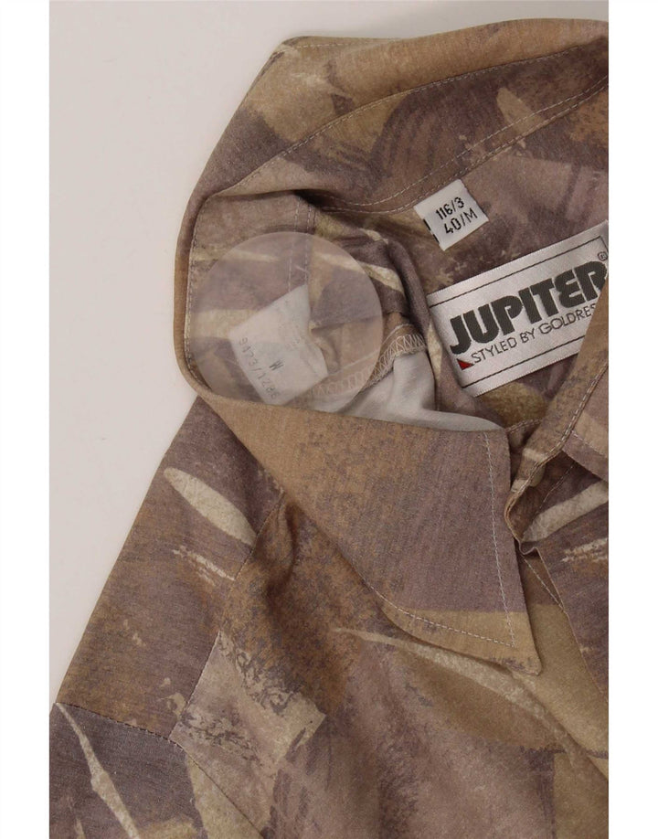 Camisa feminina com estampa abstrata Júpiter tamanho 40 viscose marrom médio
