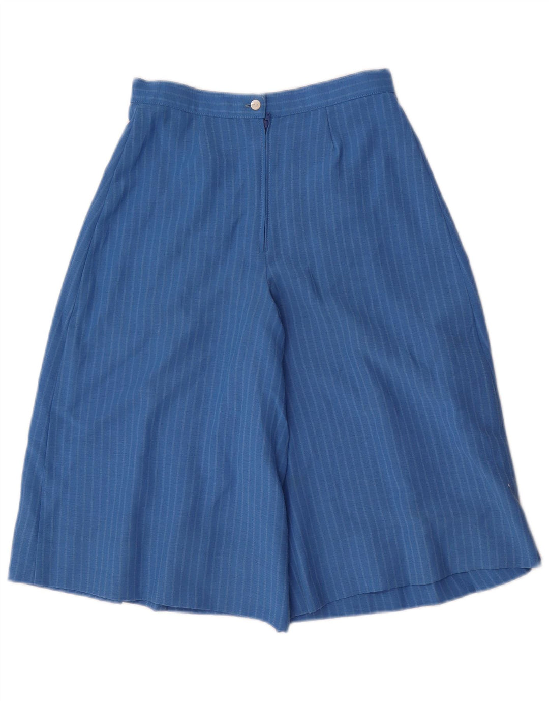 Bermuda feminina vintage cullotes IT 40 pequena W24 risca de giz azul