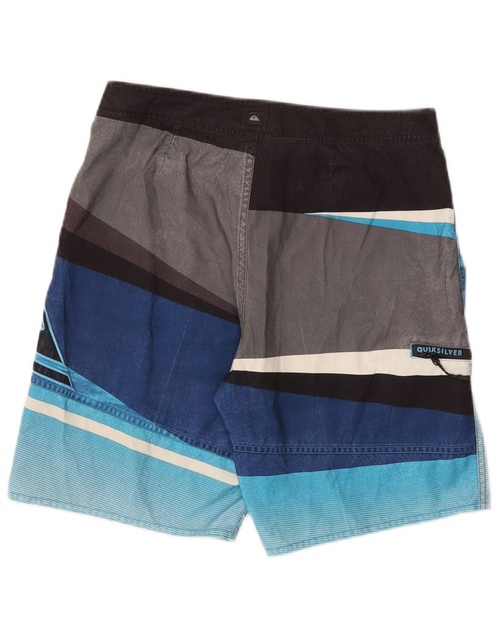 Quiksilver Mens Graphic Natação Shorts Médio Colorblock Multicolorido