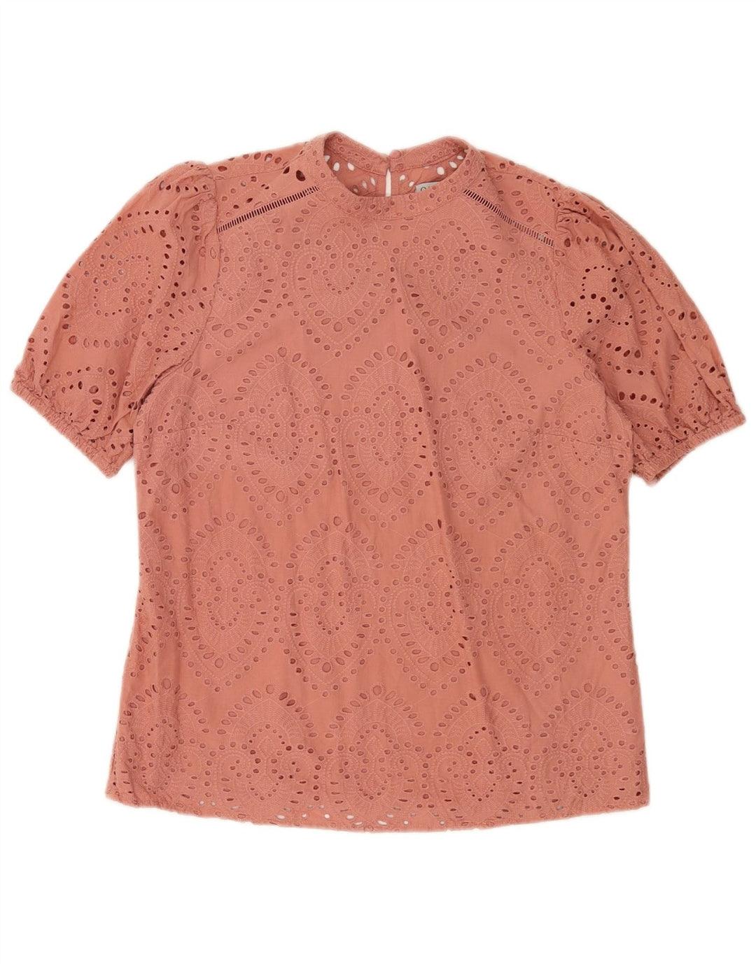 Blusa feminina Oasis UK 12 algodão paisley rosa médio