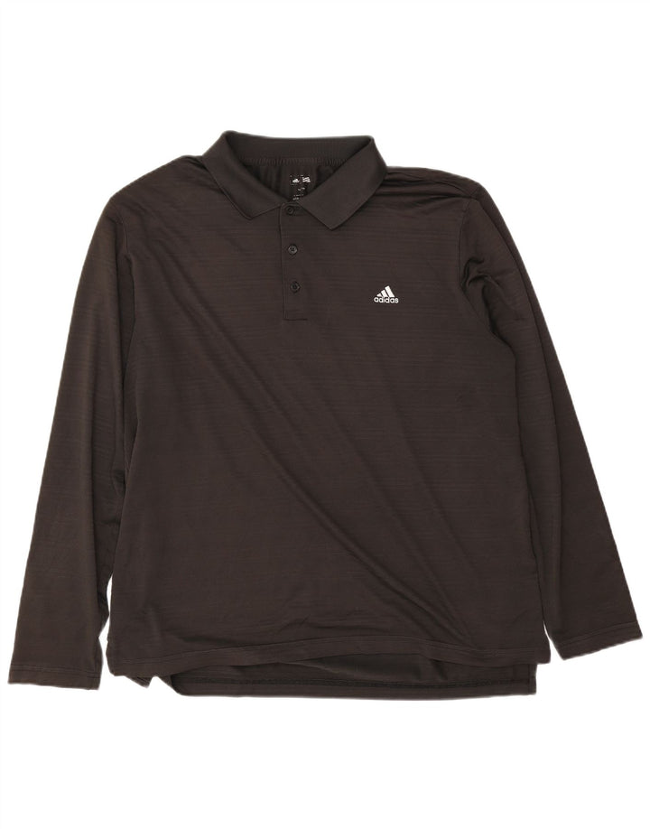 Camisa polo masculina de manga comprida Adidas XL preto poliéster