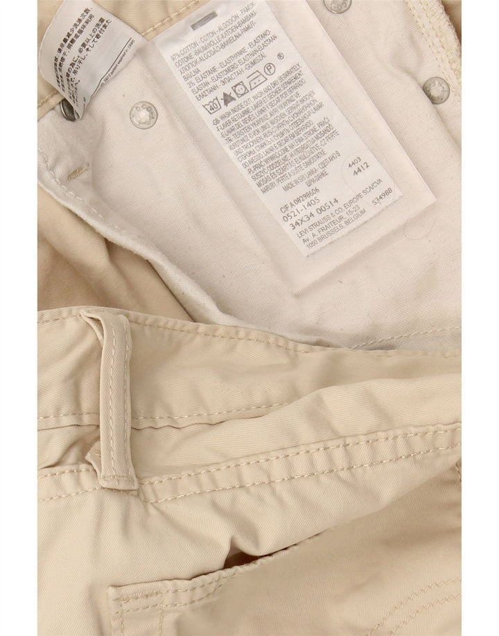 LEVI'S Mens 514 Straight Casual Trousers W34 L28 Beige Cotton Vintage Levi's and Second-Hand Levi's from Messina Hembry 