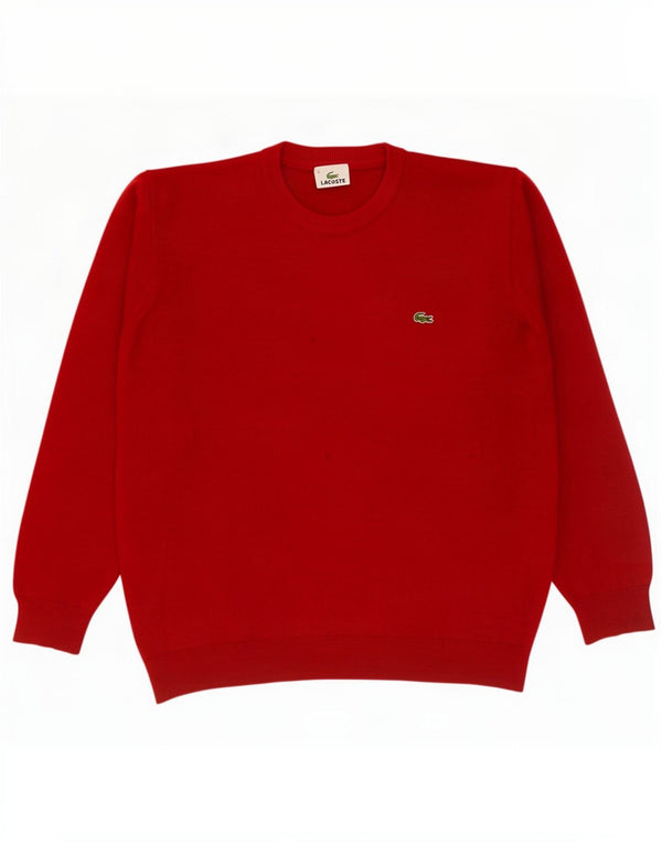 Suéter masculino Lacoste com gola redonda tamanho 5 grande lã vermelha