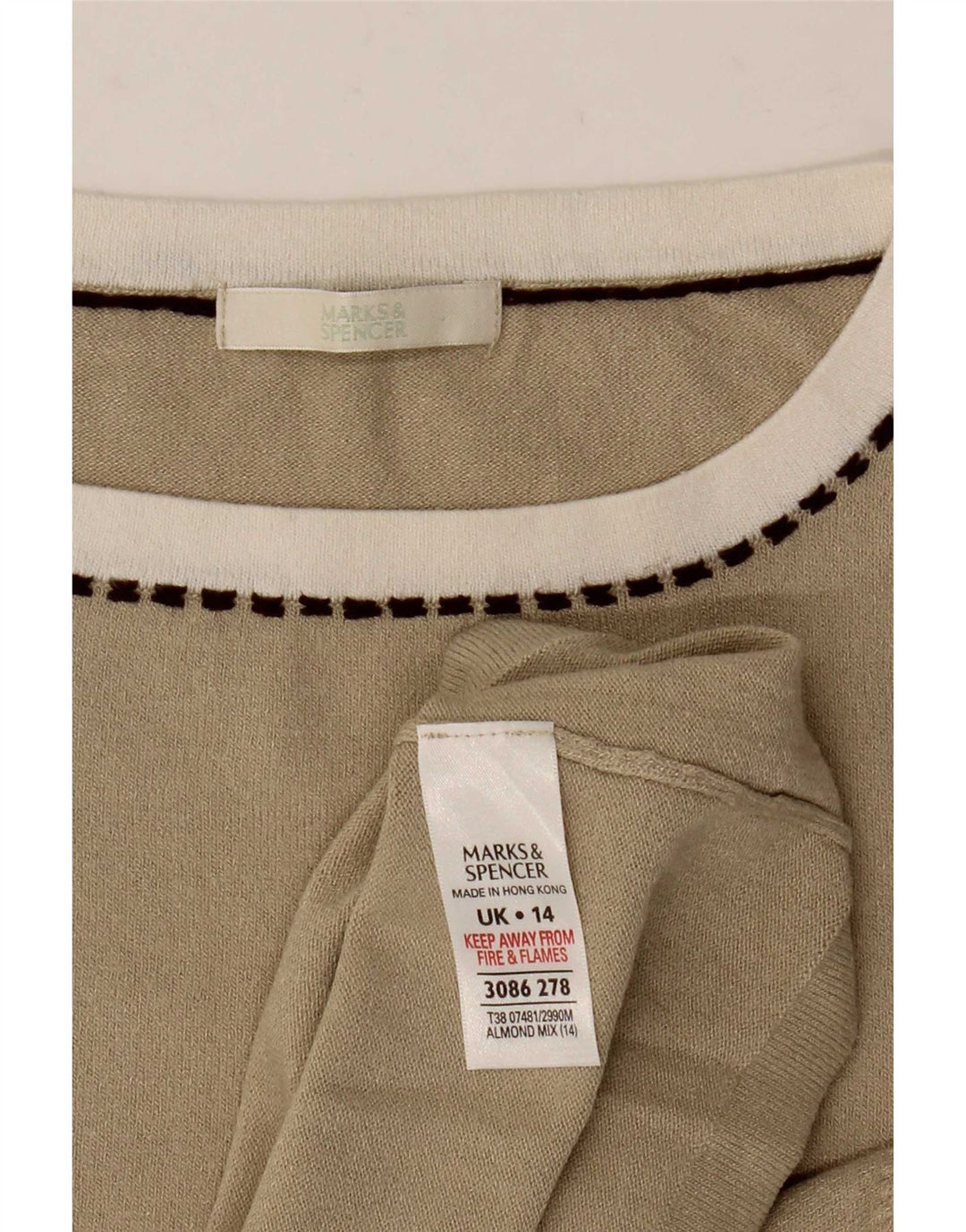Colete feminino Marks & Spencer UK 14 viscose bege médio