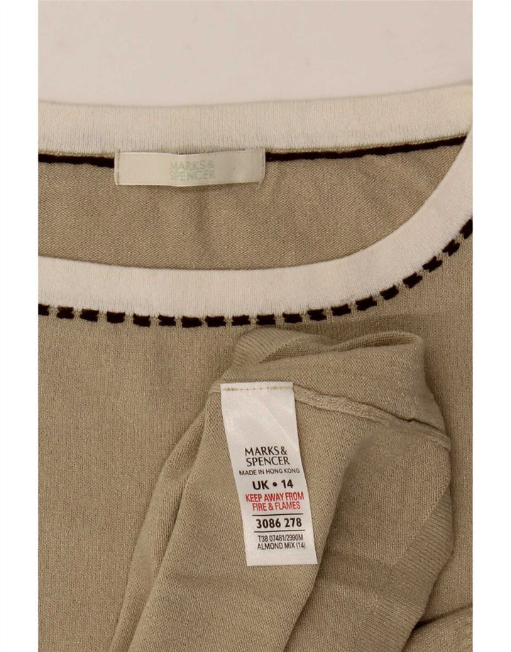 Colete feminino Marks & Spencer UK 14 viscose bege médio