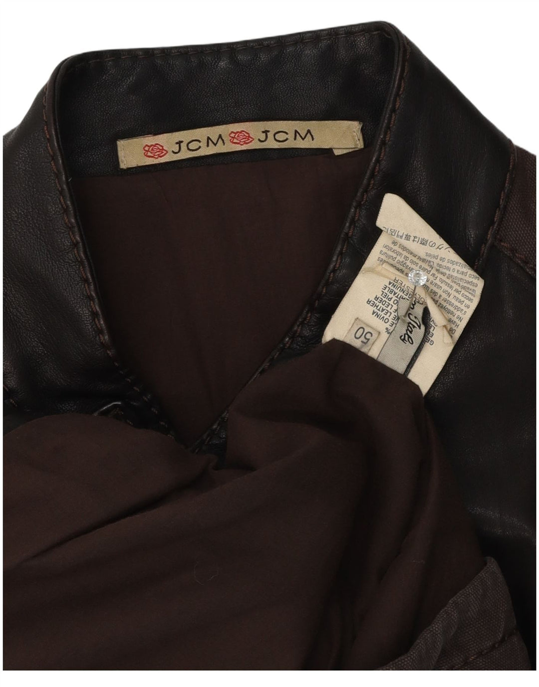 Jaqueta masculina de couro Jey Coleman IT 50 grande couro marrom