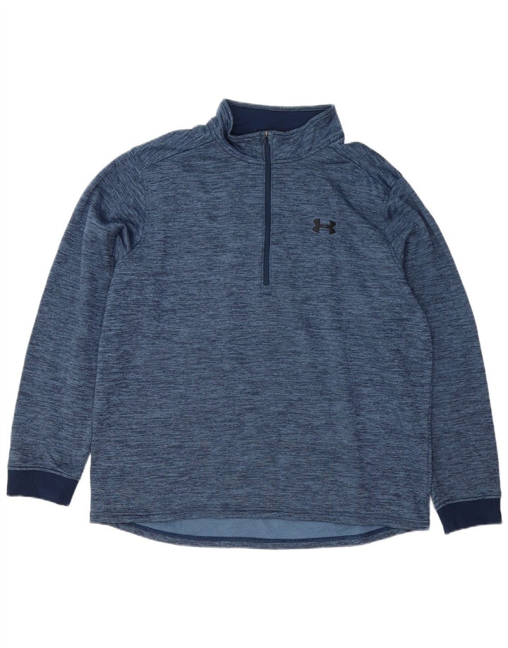 Under Armour Mens Cold Gear Pulôver Treino Top XL Azul Marinho Salpicado
