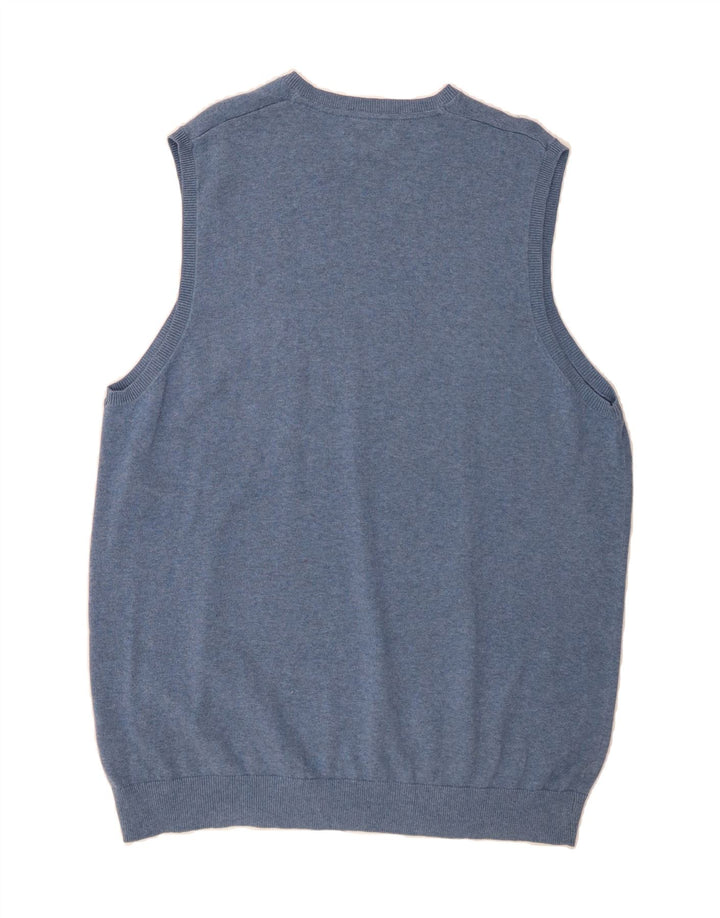 MARKS & SPENCER Mens Vest Tank Top 2XL Blue Cotton Vintage Marks & Spencer and Second-Hand Marks & Spencer from Messina Hembry 