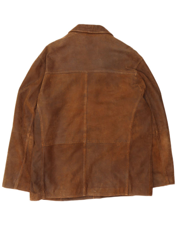 Jaqueta de couro masculina TRAPPER IT 56 3XL couro marrom