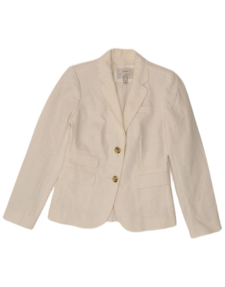 Jaqueta blazer feminina J. Crew com 2 botões US 00 2XS linho branco