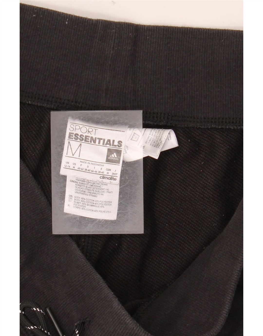 ADIDAS Womens Graphic Tracksuit Calças Joggers UK 12/14 Médio Preto