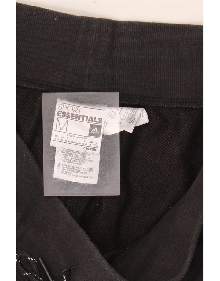 ADIDAS Womens Graphic Tracksuit Calças Joggers UK 12/14 Médio Preto