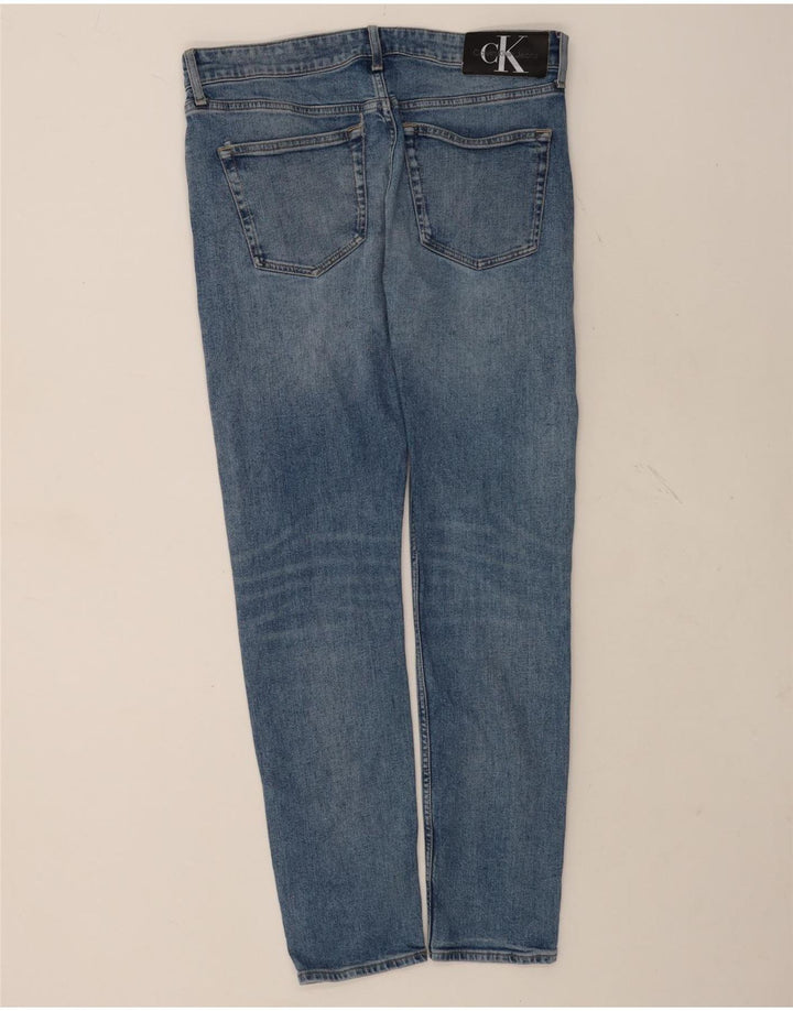 Calvin Klein Masculino Slim Jeans W31 L32 Azul Algodão