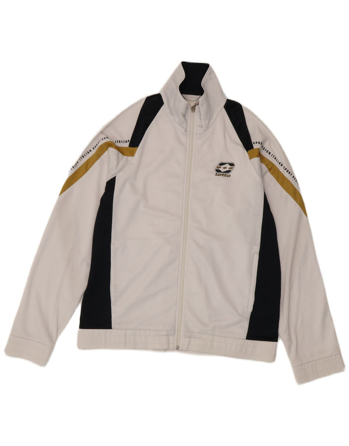 Lotto Mens Graphic Tracksuit Top Jacket Médio Branco Colorblock Poliéster