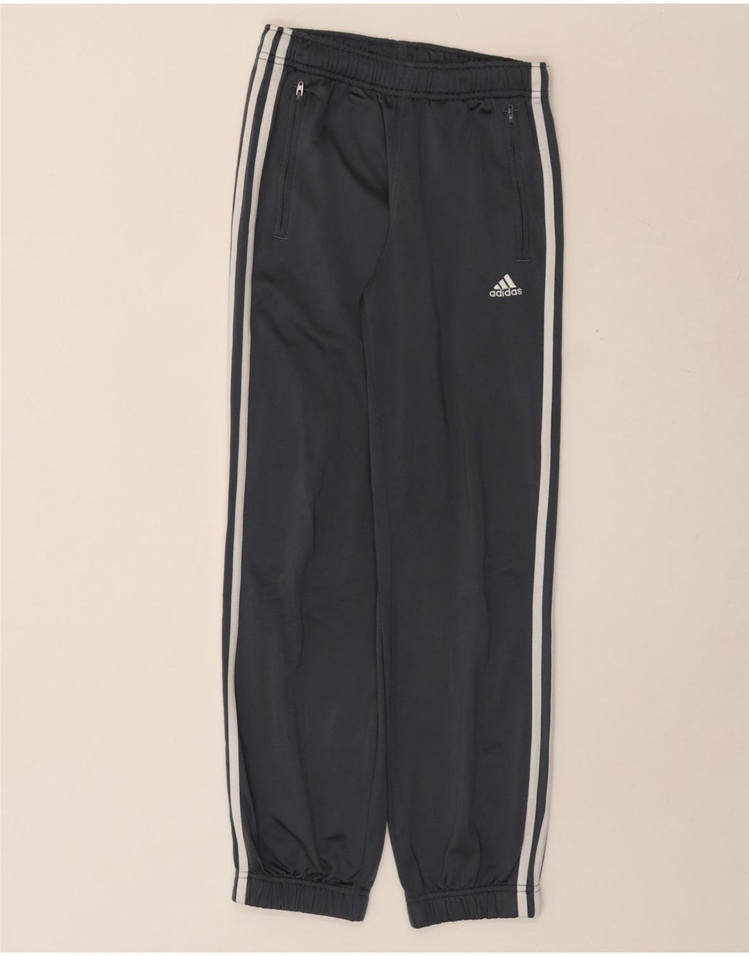 Adidas meninos calças de treino joggers 11-12 anos cinza poliéster