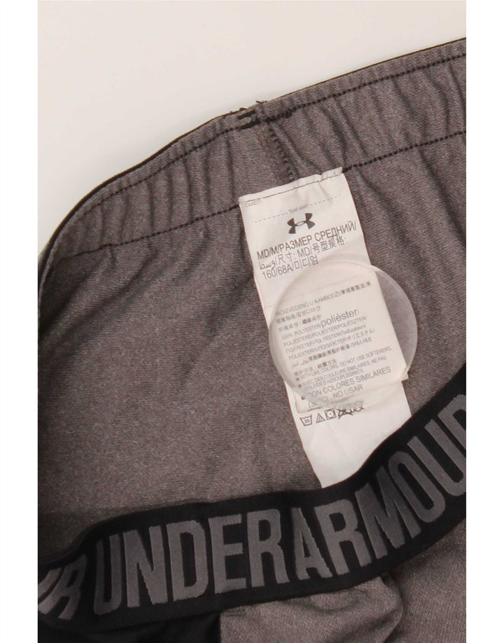 Shorts esportivos gráficos femininos Under Armour UK 14 bloco colorido cinza médio