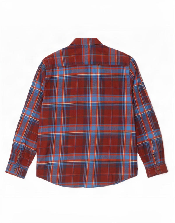 Wrangler Camisa masculina de flanela slim XL algodão xadrez vermelho