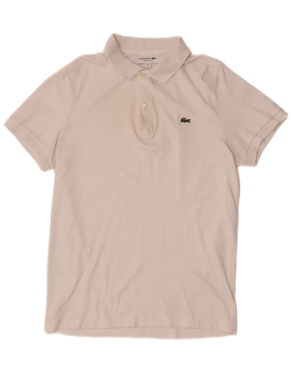 Camisa polo masculina Lacoste Regular Fit tamanho 3 pequeno algodão branco