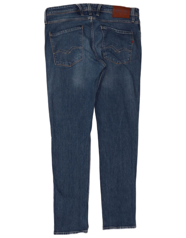 Replay Masculino Anbass Slim Jeans W36 L34 Azul Algodão