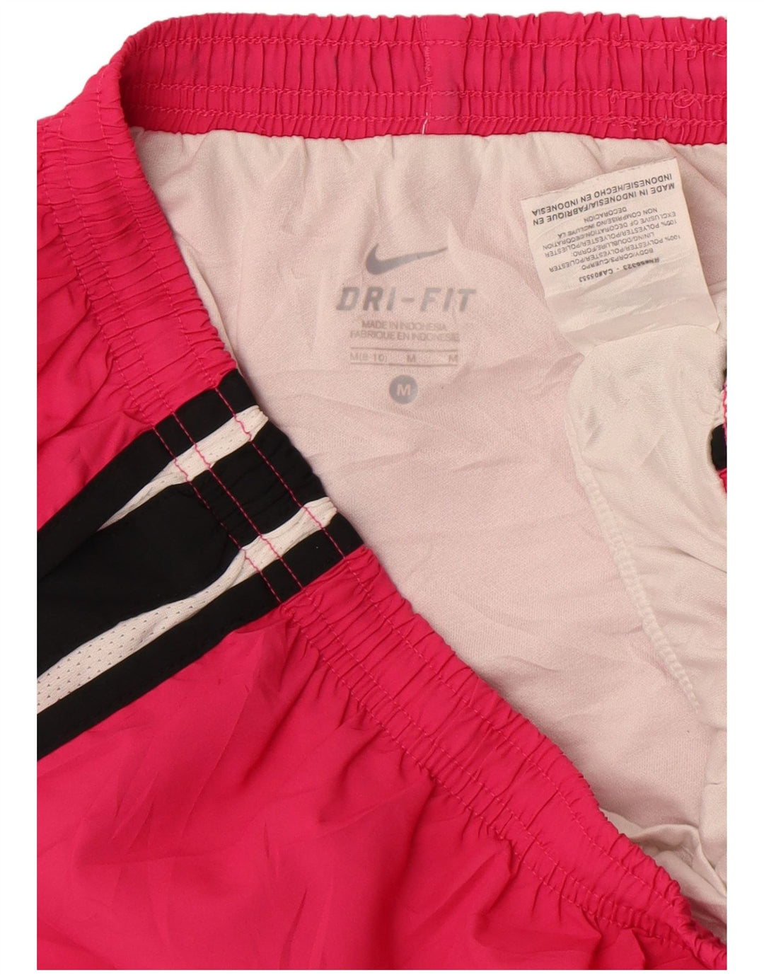 Shorts esportivos femininos Nike Dri Fit US 8/10 médio rosa colorblock poliéster