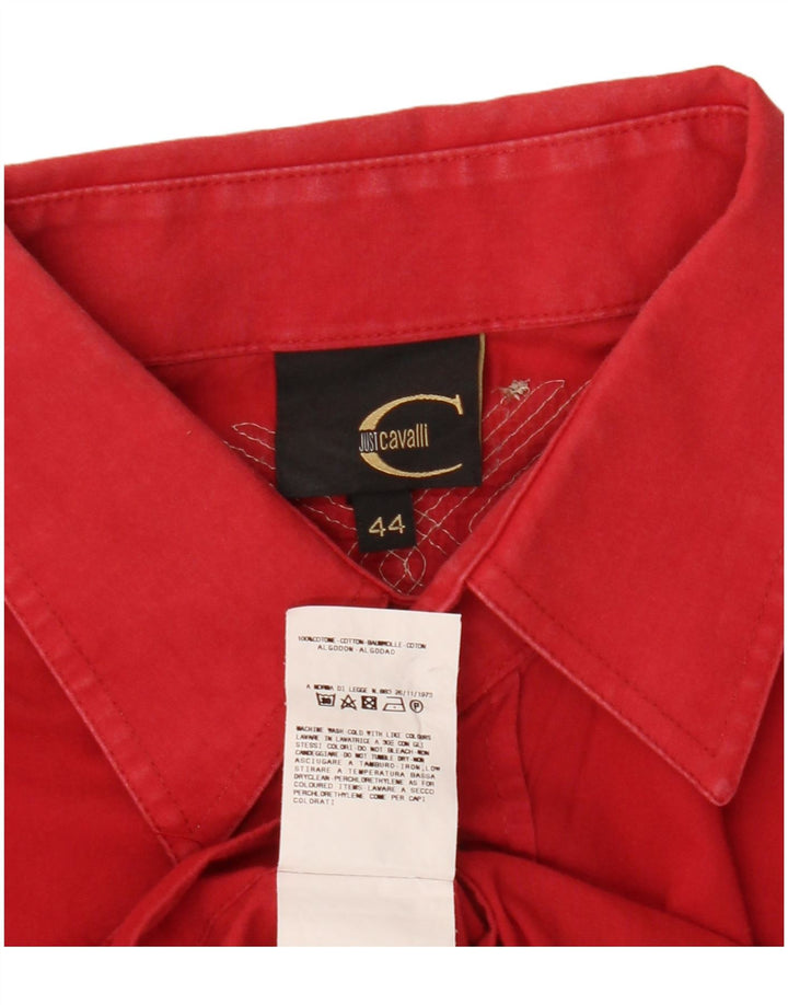 Camisa feminina JUST CAVALLI IT 44 algodão vermelho médio